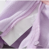 HKM-2484413 Cozy Fleece Jumpsuit for Small Dogs - Light Outdoor Color-Blocking Design