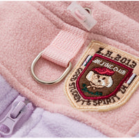 HKM-2484413 Cozy Fleece Jumpsuit for Small Dogs - Light Outdoor Color-Blocking Design