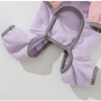 HKM-2484413 Cozy Fleece Jumpsuit for Small Dogs - Light Outdoor Color-Blocking Design