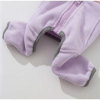 HKM-2484413 Cozy Fleece Jumpsuit for Small Dogs - Light Outdoor Color-Blocking Design