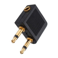 HKM-248467 3.5mm Dual Mono to Stereo Headset Adapter for Airline Headphones