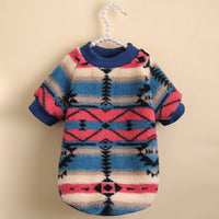 HKM-2484925 Cute Striped Fleece Sweatshirt for Pets - Ethnic Style Pullover in Various Sizes
