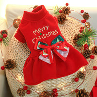 HKM-2485437 Festive Red Pet Clothing Collection for Dogs and Cats - Christmas Sweaters, Dresses, and Hoodies