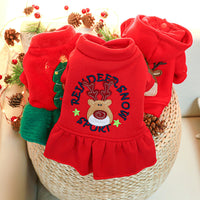 HKM-2485437 Festive Red Pet Clothing Collection for Dogs and Cats - Christmas Sweaters, Dresses, and Hoodies
