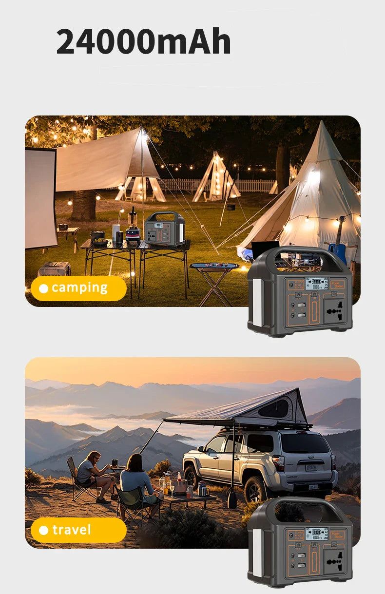 HKM-248787 Portable 100W Power Station with 24000mAh Battery for Camping and Outdoor Use