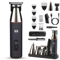 HKM-248851 5-in-1 Waterproof Beard Trimmer for Men with Rechargeable Battery and LED Display, Cordless Grooming Kit