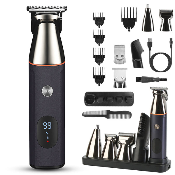 HKM-248851 5-in-1 Waterproof Beard Trimmer for Men with Rechargeable Battery and LED Display, Cordless Grooming Kit