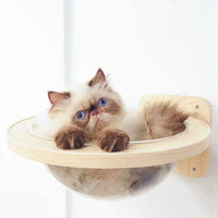 HKM-2488893 Wall-Mounted Solid Wood Cat Jumping Platform for Active Play
