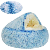 HKM-2489661 Cozy Crystal Velvet Half-Pack Cat Nest with Plush Interior and Oxford Base