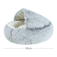 HKM-2489661 Cozy Crystal Velvet Half-Pack Cat Nest with Plush Interior and Oxford Base