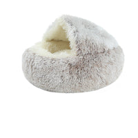 HKM-2489661 Cozy Crystal Velvet Half-Pack Cat Nest with Plush Interior and Oxford Base