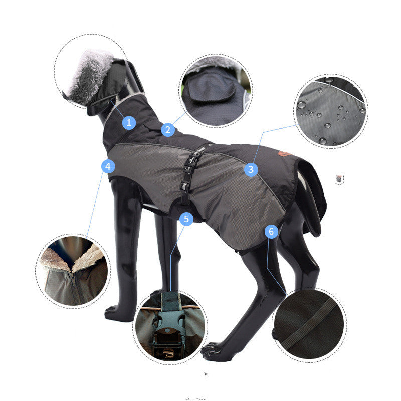 HKM-2489789 Waterproof Dog Raincoat in Black, Casual Style, Sizes S to XXXL