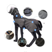 HKM-2489789 Waterproof Dog Raincoat in Black, Casual Style, Sizes S to XXXL