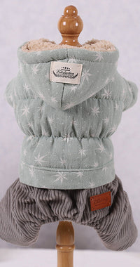 HKM-2490045 Cute Padded Four-Legged Clothing for Small Dogs in Blue, Pink, and Khaki Yellow