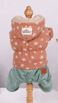 HKM-2490045 Cute Padded Four-Legged Clothing for Small Dogs in Blue, Pink, and Khaki Yellow
