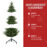 HKM-249043 9ft Eco-Friendly PE/PVC Hybrid Christmas Tree - Realistic Cedar Design, Indoor/Outdoor Holiday Decoration