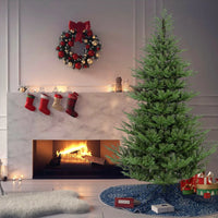 HKM-249043 9ft Eco-Friendly PE/PVC Hybrid Christmas Tree - Realistic Cedar Design, Indoor/Outdoor Holiday Decoration