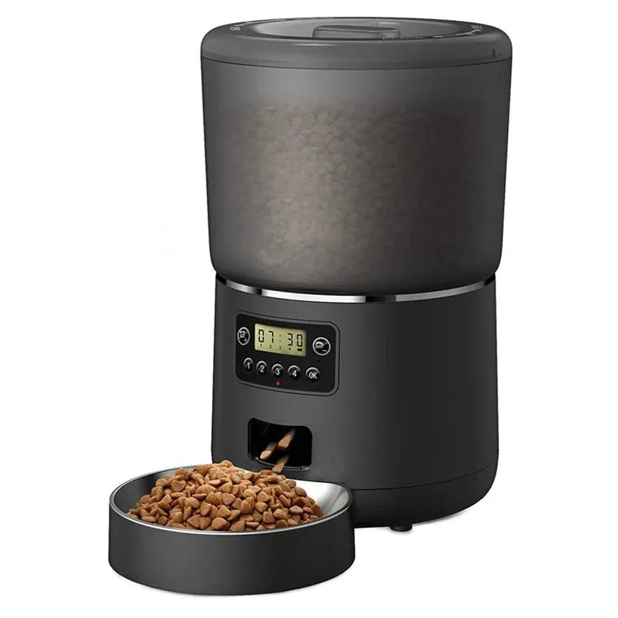 HKM-249043 Automatic Smart Pet Feeder with App Control, 4L Capacity, Stainless Steel and Silicone Design