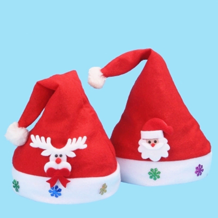 HKM-249043 Classic Red Santa Hat for Adults - Non-Woven Fabric, 25x31 cm