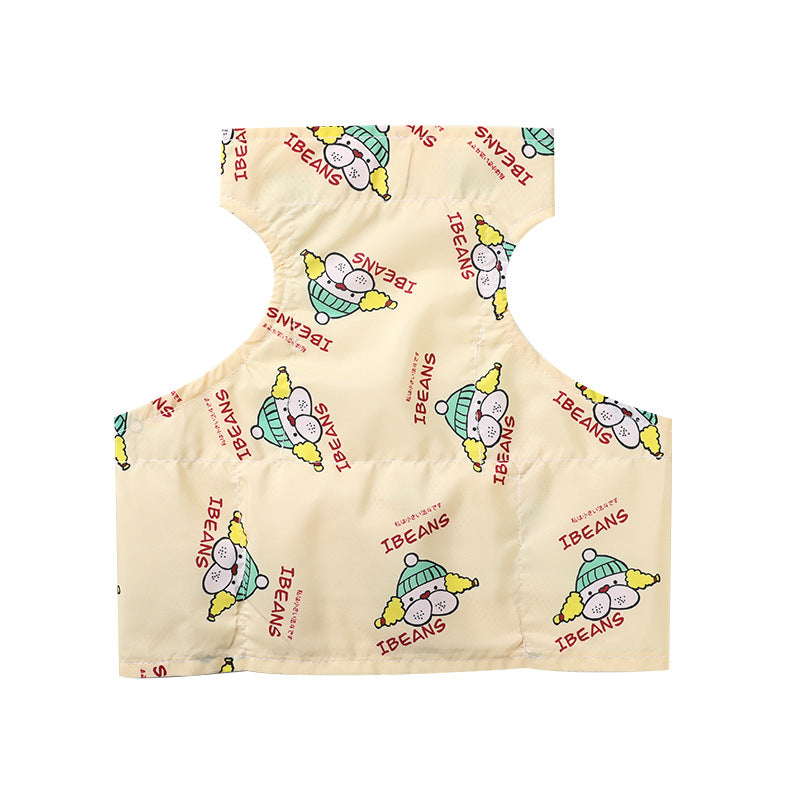 HKM-2491965 Cooling Ice Apron and Vest for Pets - Cartoon Styles in Blue Dinosaur, Yellow Bull, Pink Strawberry, Sizes S, M, L
