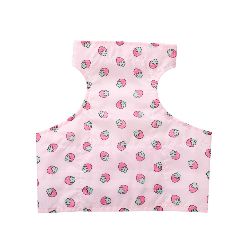HKM-2491965 Cooling Ice Apron and Vest for Pets - Cartoon Styles in Blue Dinosaur, Yellow Bull, Pink Strawberry, Sizes S, M, L