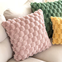 HKM-249491 Plush Velvet Pillowcase in Solid Colors - 45cm Square, Modern Style, Multiple Shades Available