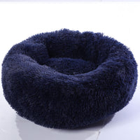 HKM-2495421 Cozy Round Plush Pet Bed for Small Dogs and Cats - Soft Calming Nest Mat