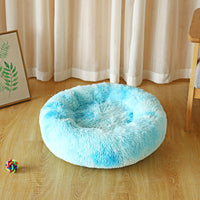 HKM-2495421 Cozy Round Plush Pet Bed for Small Dogs and Cats - Soft Calming Nest Mat