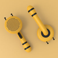 HKM-2496957 Bee-Shaped Cat Grooming Comb, Fine Needle Design for Easy Shedding Removal, Available in Yellow, Black, Pink