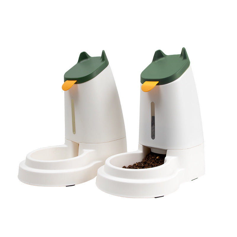 HKM-2497341 Automatic Large Capacity Pet Feeder and Water Dispenser in Grey, Blue, and Green