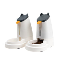 HKM-2497341 Automatic Large Capacity Pet Feeder and Water Dispenser in Grey, Blue, and Green