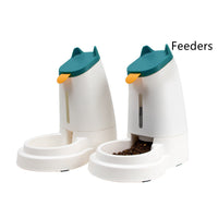 HKM-2497341 Automatic Large Capacity Pet Feeder and Water Dispenser in Grey, Blue, and Green