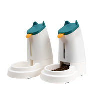 HKM-2497341 Automatic Large Capacity Pet Feeder and Water Dispenser in Grey, Blue, and Green