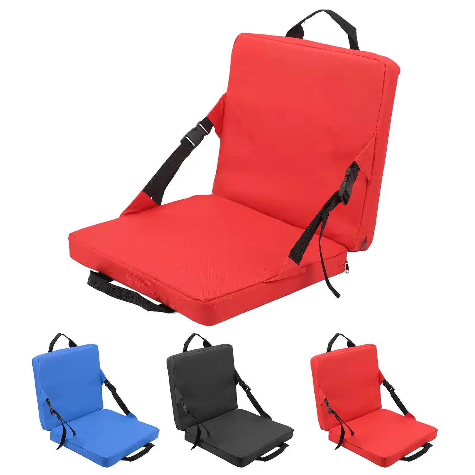 HKM-249939 Portable Foldable Stadium Chair with Cushion for Outdoor Use and Beach Settings