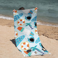 HKM-250003 Quick-drying Microfiber Beach Towel - Duplex Printing Designs: Turtle, Dolphin, Coconut Tree, Pineapple & More