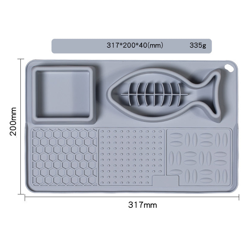 HKM-2501309 Multifunctional Slow Feeder Bowl and Licking Mat for Dogs and Cats with Suction Cups