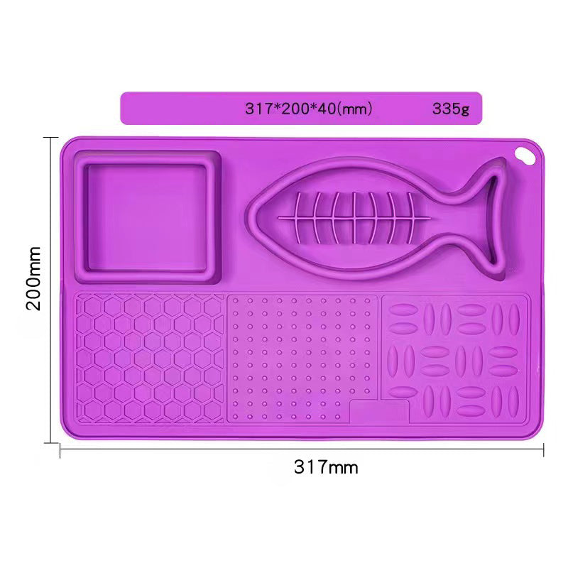 HKM-2501309 Multifunctional Slow Feeder Bowl and Licking Mat for Dogs and Cats with Suction Cups