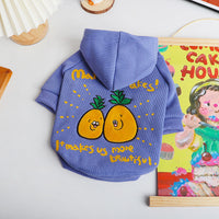 HKM-2501693 Cozy Cartoon Printed Plush Pet Hoodie in Blue and Purple for Comfortable Winter Wear