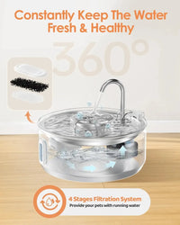 HKM-250195 Stainless Steel Automatic Pet Water Fountain 3.2L Quiet and Hygienic Dispenser for Cats