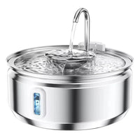 HKM-250195 Stainless Steel Automatic Pet Water Fountain 3.2L Quiet and Hygienic Dispenser for Cats