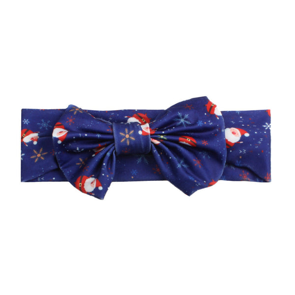 HKM-250323 Bow Print Headband for Children - Woven Fabric Accessory