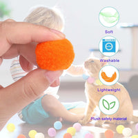 HKM-2504381 Interactive Cat Toy with Plush Ball Launcher and 20 Pom Pom Balls for Indoor Play