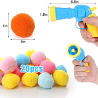 HKM-2504381 Interactive Cat Toy with Plush Ball Launcher and 20 Pom Pom Balls for Indoor Play
