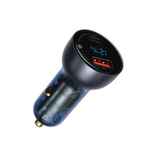 HKM-250451 65W Dual Port Fast Charge Car Charger with Digital Display and Translucent Design