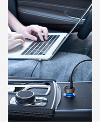 HKM-250451 65W Dual Port Fast Charge Car Charger with Digital Display and Translucent Design