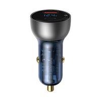HKM-250451 65W Dual Port Fast Charge Car Charger with Digital Display and Translucent Design