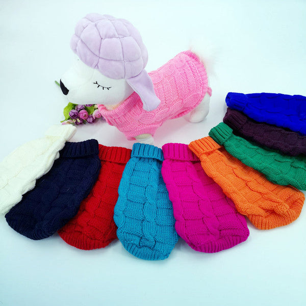 HKM-2504893 Cozy Wool Pet Sweater for Dogs in Multiple Colors and Sizes