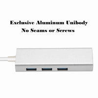 HKM-250643 USB 3.0 Gigabit Ethernet Adapter with 3-Port Hub for Mac, PC, and Chromebooks, 1000 Mbps Speed