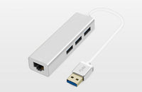 HKM-250643 USB 3.0 Gigabit Ethernet Adapter with 3-Port Hub for Mac, PC, and Chromebooks, 1000 Mbps Speed