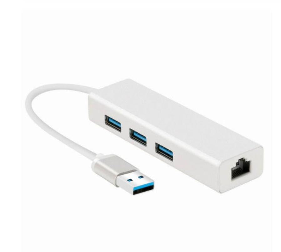 HKM-250643 USB 3.0 Gigabit Ethernet Adapter with 3-Port Hub for Mac, PC, and Chromebooks, 1000 Mbps Speed
